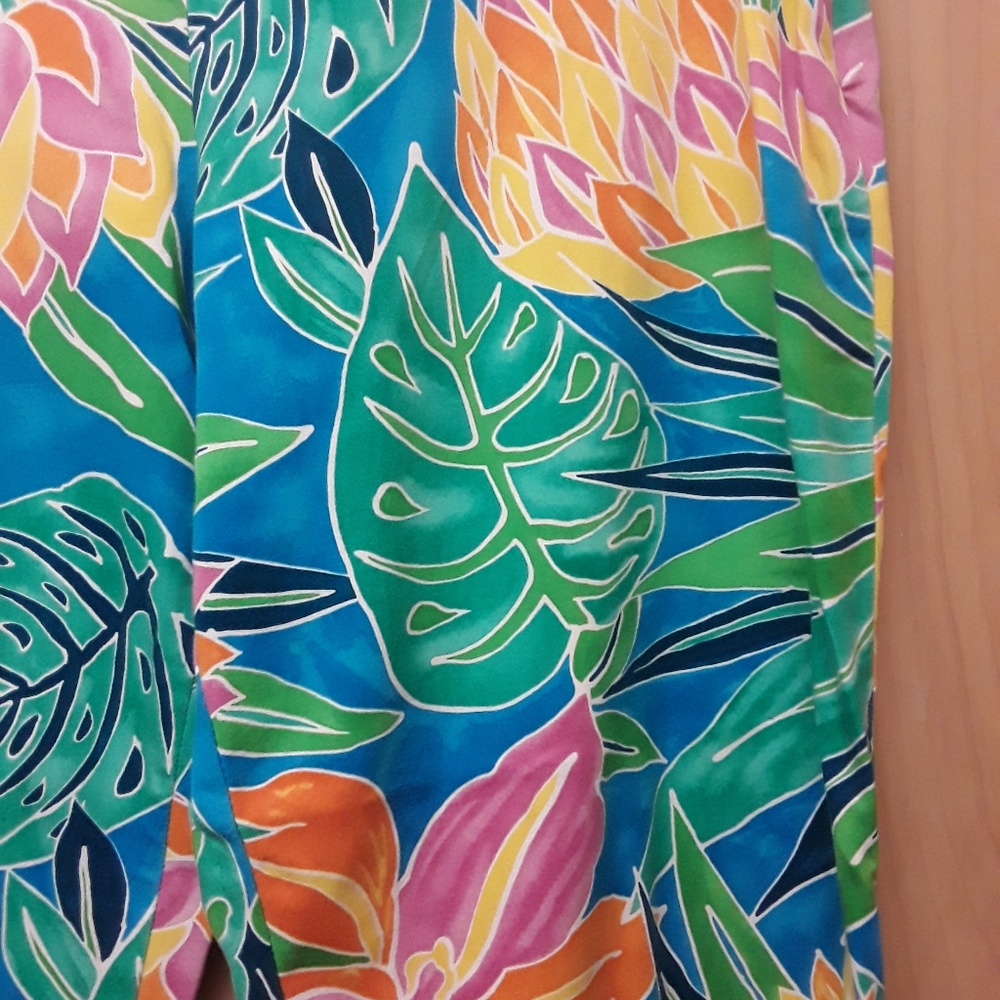 Ralph Lauren Vintage Floral Pants 16 Green Plus
